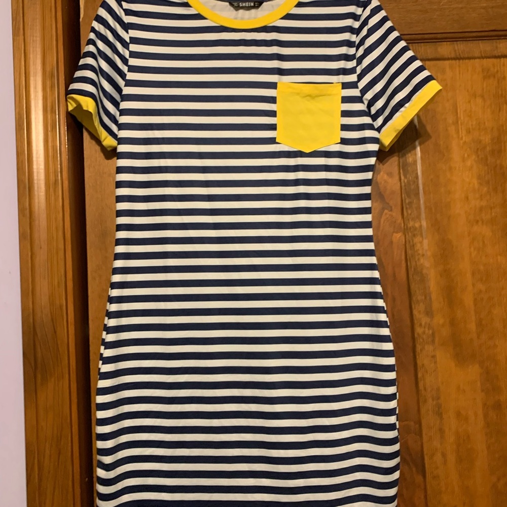 Nay and white stripe dress